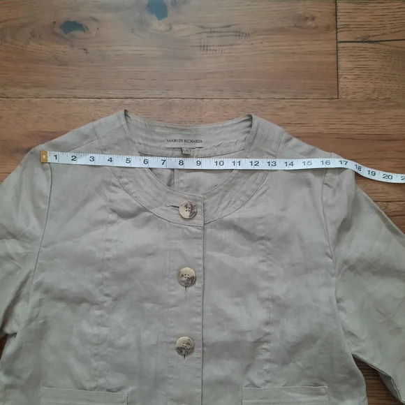 Linen Button Front Jacket Blazer - Picture 9 of 13